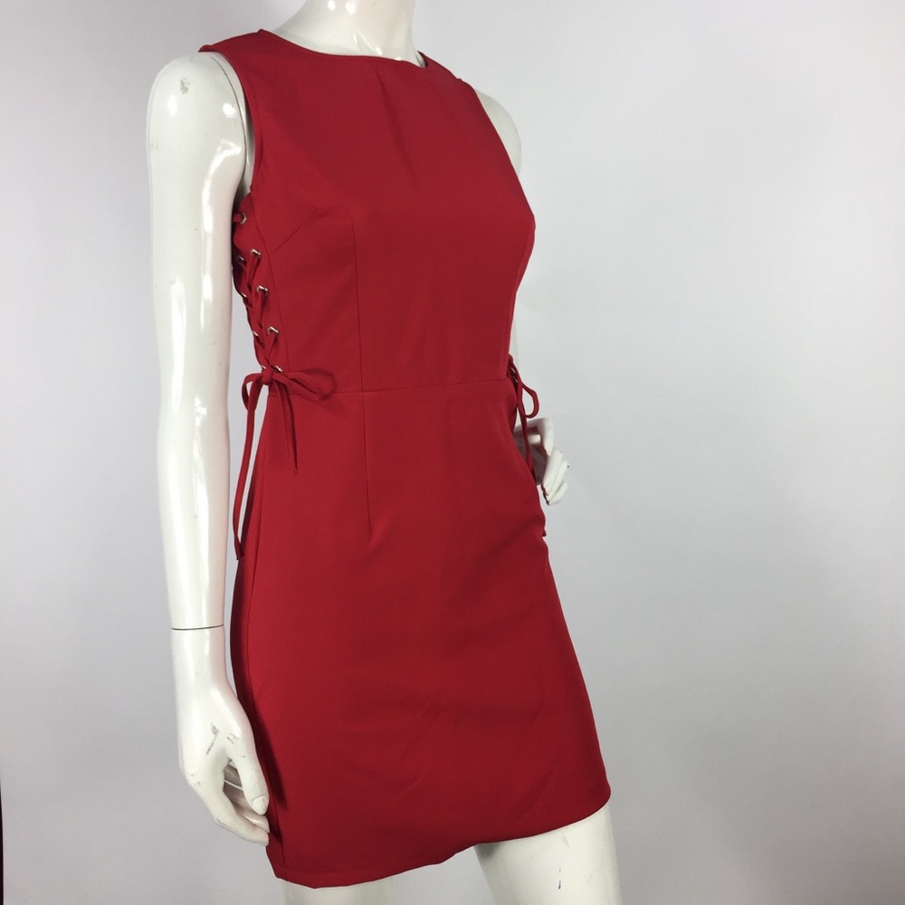 Glamorous Side Tie Red Sheath Dress